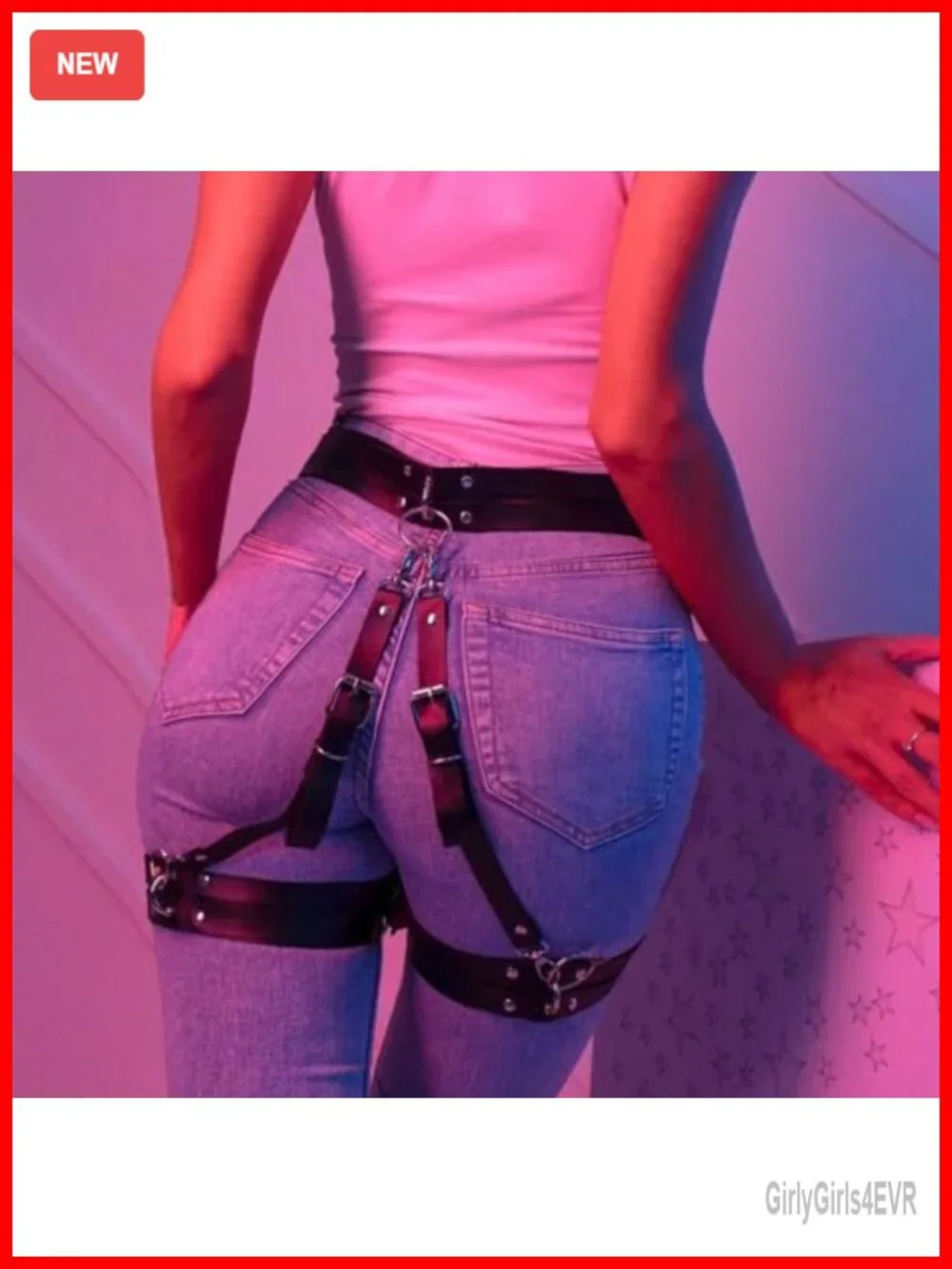 PU Leather Thigh Harness Punk Adjustable for Halloween Party Nightclub